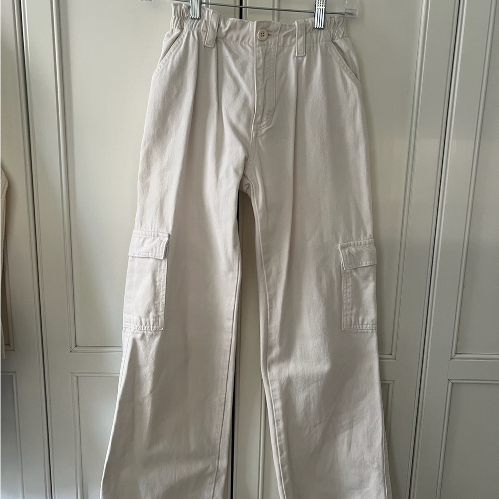 Subdued White Cream Cargo Pants